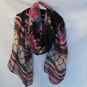 3 for $10 Black and Pink Floral Scarf